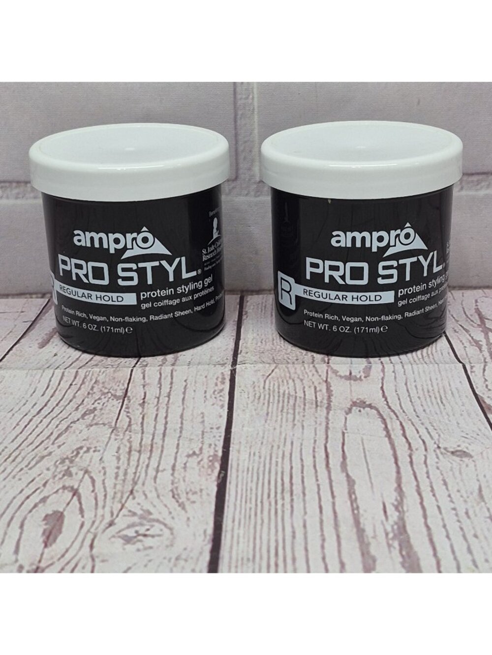 (2) Ampro Pro Style Regular‎ Hold Protein Hair Styling Gel~Non-Flaking~Vegan~6oz